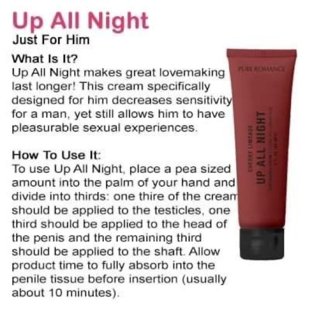 Up All Night - Cherry Limeade
Prolonging Cream